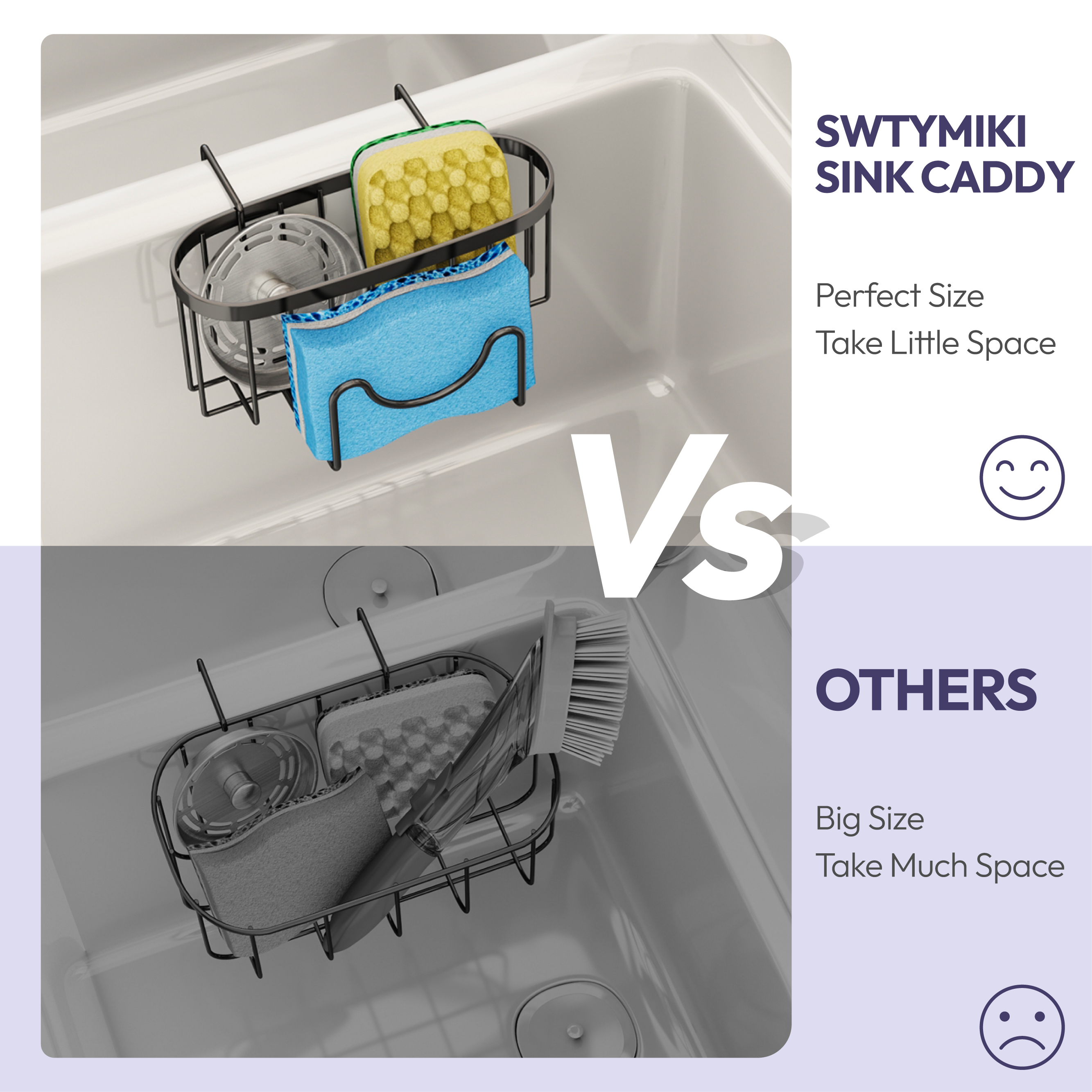 SWTYMIKI Sponge Holder for Kitchen Sink