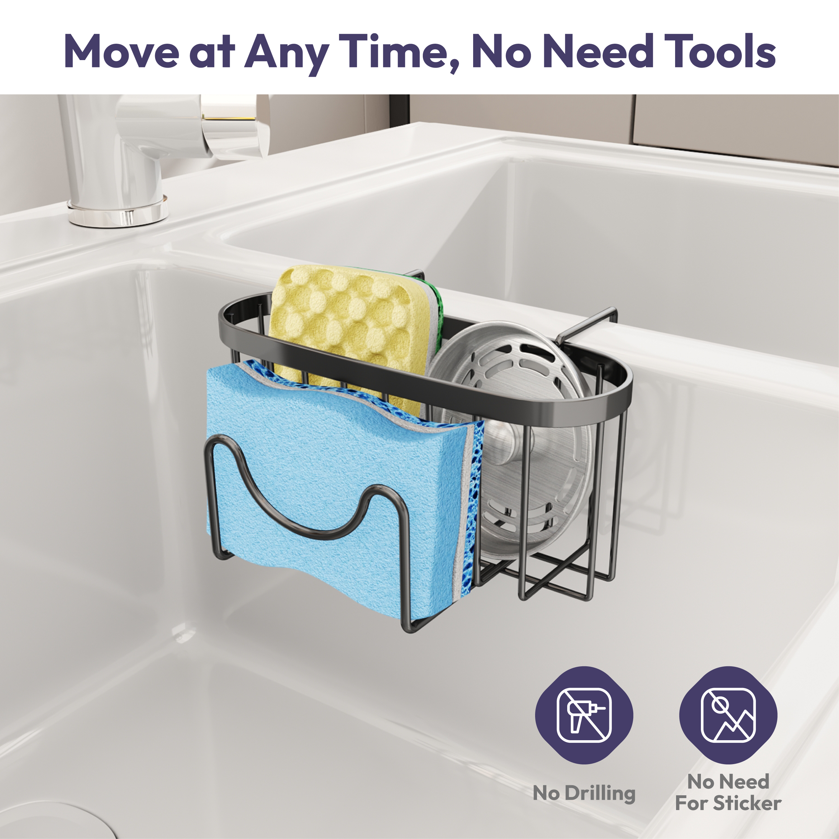 SWTYMIKI Sponge Holder for Kitchen Sink